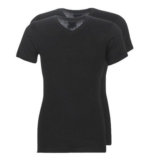 textil Herre T-shirts m. korte ærmer Athena T SHIRT COL V Sort