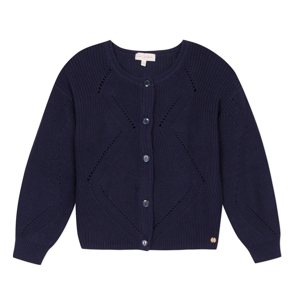 textil Pige Veste / Cardigans Lili Gaufrette MADINE Marineblå