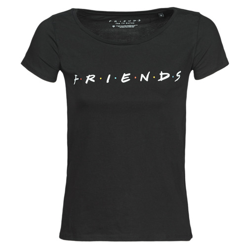 textil Dame T-shirts m. korte ærmer Yurban FRIENDS LOGO Sort