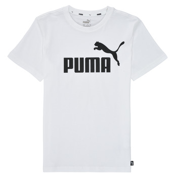 textil Dreng T-shirts m. korte ærmer Puma ESSENTIAL LOGO TEE Hvid