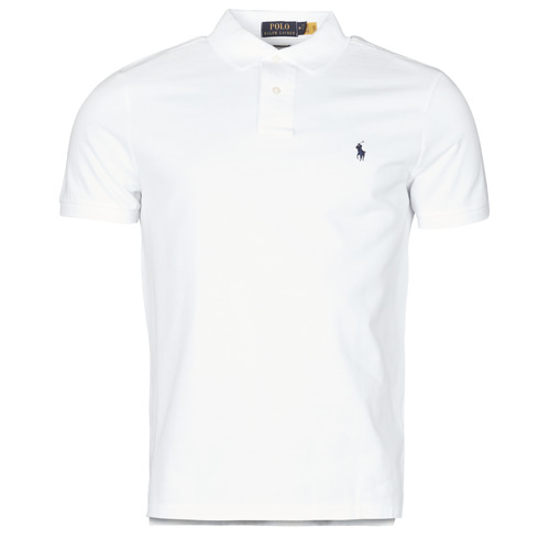 textil Herre Polo-t-shirts m. korte ærmer Polo Ralph Lauren POLO AJUSTE DROIT EN COTON BASIC MESH LOGO PONY PLAYER Hvid