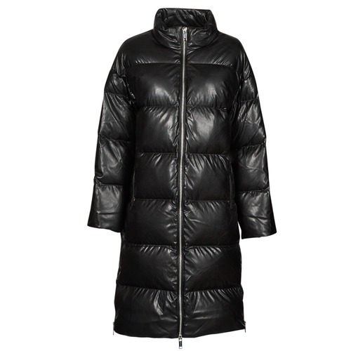 textil Dame Dynejakker MICHAEL Michael Kors LONG FAUX LTHR PUFFER Sort