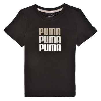 textil Pige T-shirts m. korte ærmer Puma ALPHA TEE Sort