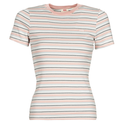 textil Dame T-shirts m. korte ærmer Levi's SS RIB BABY TEE Flerfarvet