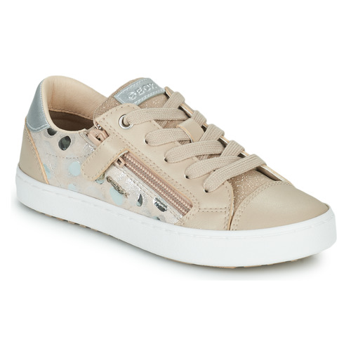 Sko Pige Lave sneakers Geox JR KILWI GIRL Beige / Sølv