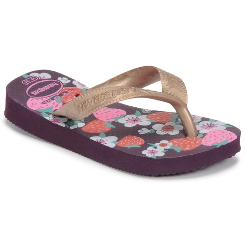 Sko Pige Klipklapper
 Havaianas KIDS FLORES Violet / Guld