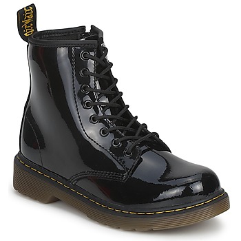 Sko Pige Støvler Dr. Martens 1460 JR BLACK PATENT LAMPER Sort