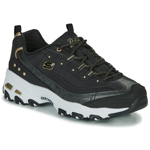 Sko Dame Lave sneakers Skechers D'LITES Sort / Guld