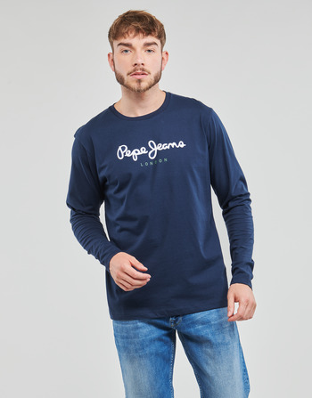 textil Herre Langærmede T-shirts Pepe jeans EGGO LONG Marineblå