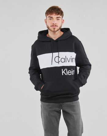 textil Herre Sweatshirts Calvin Klein Jeans INSTITUTIONAL BLOCKING HOODIE Sort / Hvid