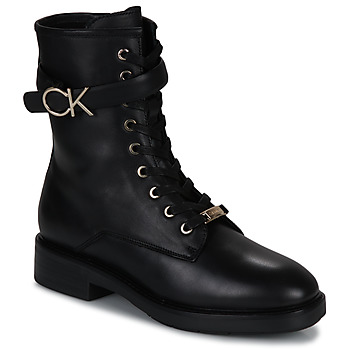 Sko Dame Støvler Calvin Klein Jeans RUBBER SOLE COMBAT BOOT W HW Sort