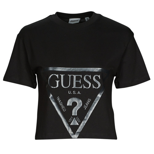 textil Dame T-shirts m. korte ærmer Guess ADELE Sort