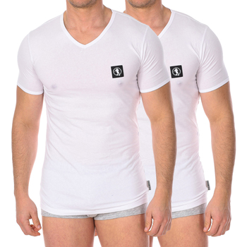 textil Herre T-shirts m. korte ærmer Bikkembergs BKK1UTS08BI-WHITE Hvid