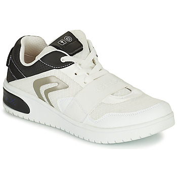 Sko Dreng Lave sneakers Geox J XLED B. B - MESH+GEOBUCK Hvid / Sort