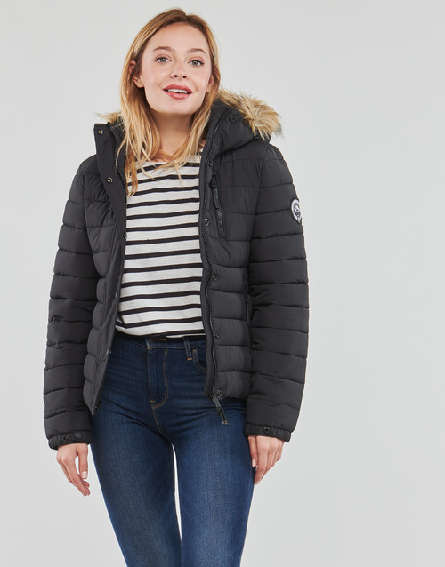 Superdry CLASSIC FAUX FUR FUJI JACKET Sort