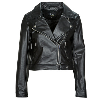 textil Dame Jakker i læder / imiteret læder Only ONLBEST FAUX LEATHER BIKER Sort