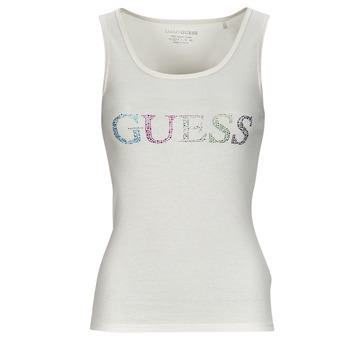 textil Dame Toppe / T-shirts uden ærmer Guess COLORFUL LOGO TANK TOP Hvid