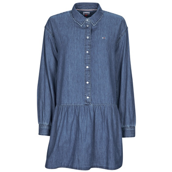 textil Dame Korte kjoler Tommy Jeans TJW CHAMBRAY SHIRT DRESS Blå