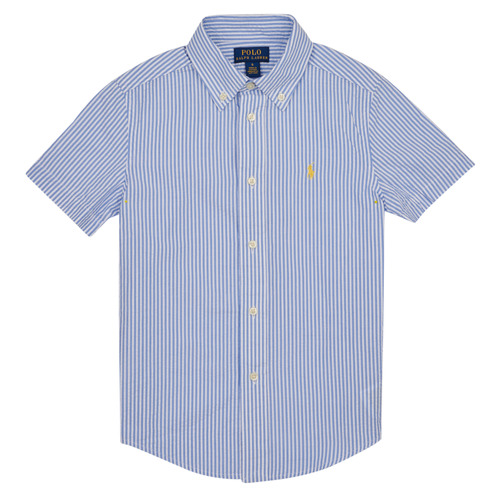 textil Dreng Skjorter m. korte ærmer Polo Ralph Lauren CLBDPPCSS-SHIRTS-SPORT SHIRT Blå / Hvid