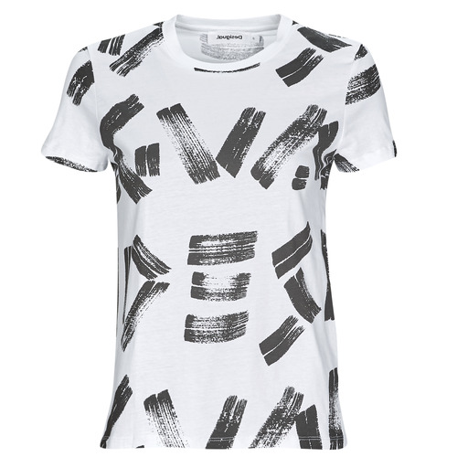 textil Dame T-shirts m. korte ærmer Desigual TS_GLASGOW Hvid / Sort