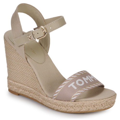 Sko Dame Sandaler Tommy Hilfiger SEASONAL WEBBING WEDGE Beige