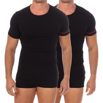 textil Herre T-shirts m. korte ærmer Bikkembergs BKK1UTS05BI-BLACK Sort