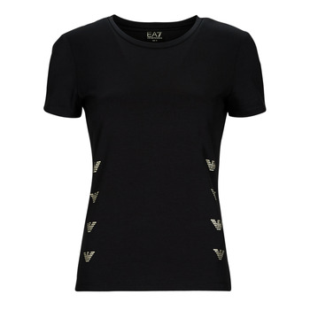 textil Dame T-shirts m. korte ærmer Emporio Armani EA7 3RTT08-TJDZZ Sort / Guld