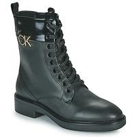 Sko Dame Støvler Calvin Klein Jeans RUBBER SOLE COMBAT BOOT W/HW Sort