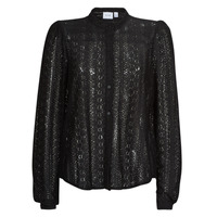 textil Dame Toppe / Bluser Vila VICHIKKA LACE L/S SHIRT Sort