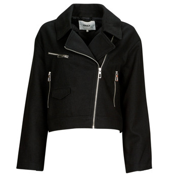 textil Dame Jakker i læder / imiteret læder Only ONLNANCY BIKER JACKET OTW Sort