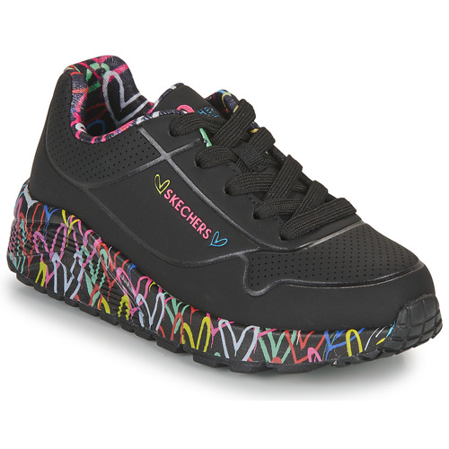 Sko Pige Lave sneakers Skechers UNO LITE Sort / Flerfarvet