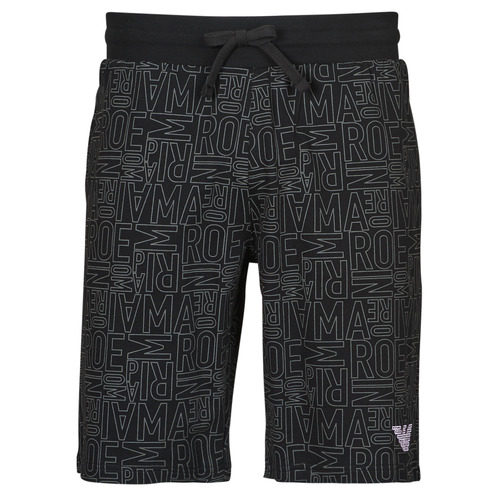 textil Herre Shorts Emporio Armani ALL OVER LOGO TERRY Sort