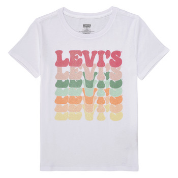 textil Pige T-shirts m. korte ærmer Levi's ORGANIC RETRO LEVIS SS TEE Flerfarvet / Hvid