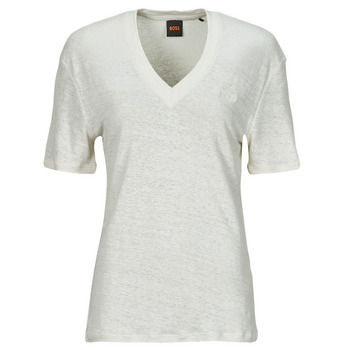 textil Dame T-shirts m. korte ærmer BOSS C_Ela Hvid