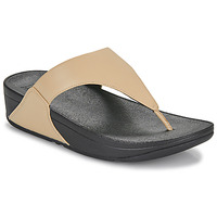 Sko Dame Klipklapper
 FitFlop Lulu Leather Toepost Sort / Beige