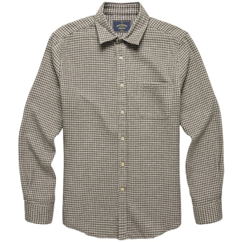 textil Herre Skjorter m. lange ærmer Portuguese Flannel Abstract Pied Poule Shirt - Charcoal Grå