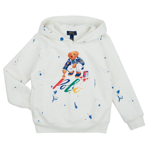 textil Børn Sweatshirts Polo Ralph Lauren BEAR PO HOOD-KNIT SHIRTS-SWEATSHIRT Hvid / Flerfarvet