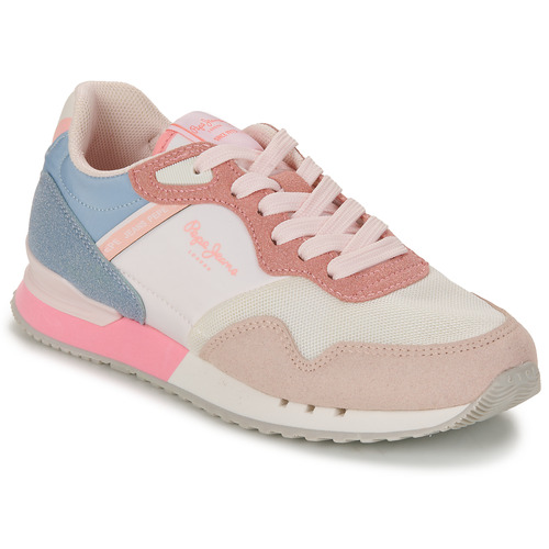 Sko Pige Lave sneakers Pepe jeans LONDON URBAN G Beige / Hvid / Pink