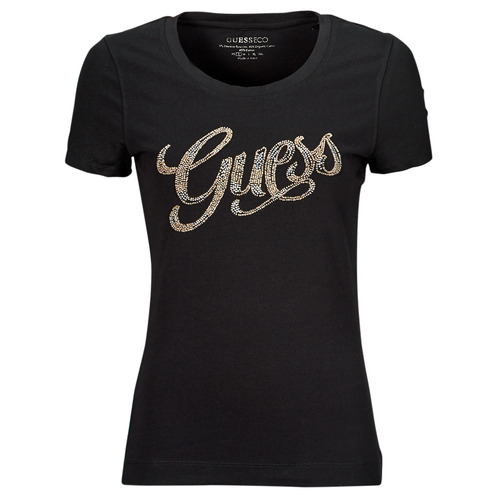 textil Dame T-shirts m. korte ærmer Guess GUESS SCRIPT Sort