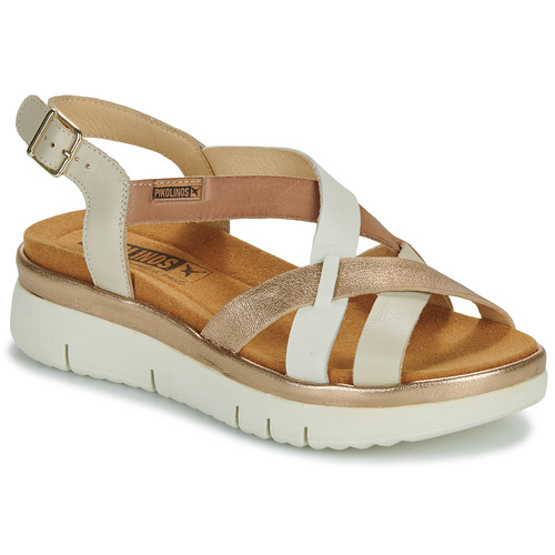 Sko Dame Sandaler Pikolinos PALMA W4N Hvid / Guld / Cognac