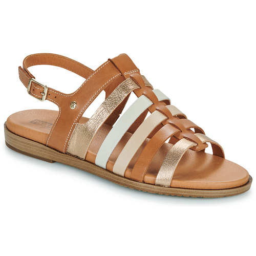 Sko Dame Sandaler Pikolinos FORMENTERA W8Q Cognac / Beige / Guld