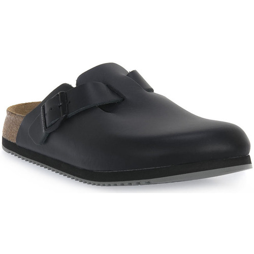 Sko Herre Tøfler Birkenstock BOSTON BLACK LEATHER calz s Sort