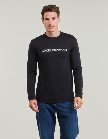 textil Herre Langærmede T-shirts Emporio Armani 8N1TN8 Blå / Mørk