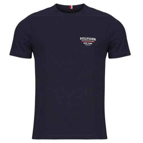 textil Herre T-shirts m. korte ærmer Tommy Hilfiger HILFIGER GLOBAL STRIPE TEE Marineblå