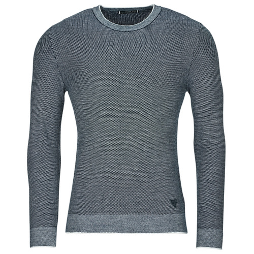 textil Herre Pullovere Guess EARLE LS STICHED SWEATER Blå