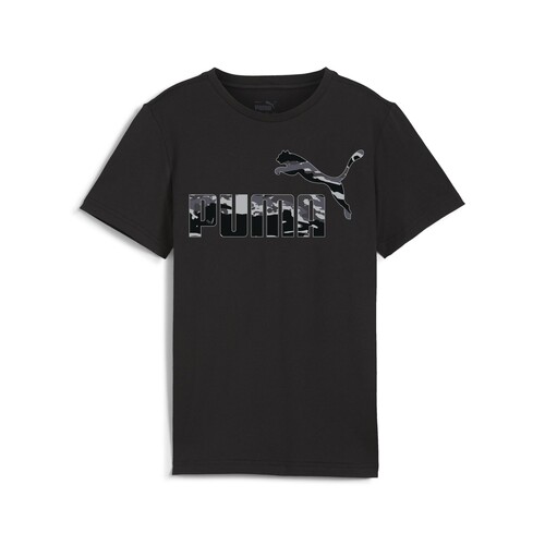 textil Dreng T-shirts m. korte ærmer Puma ESS+ CAMO GRAPHIC TEE Sort