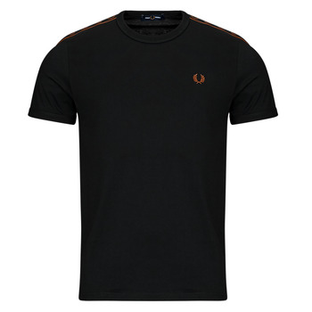 textil Herre T-shirts m. korte ærmer Fred Perry CONTRAST TAPE RINGER Sort / Bronze