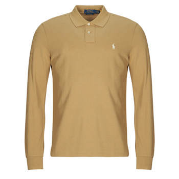 textil Herre Polo-t-shirts m. lange ærmer Polo Ralph Lauren POLO COUPE DROITE EN COTON BASIC MESH Beige / Kaffe / Gylden