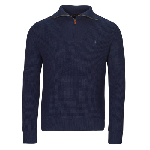 textil Herre Pullovere Polo Ralph Lauren PULL 1/2 ZIP EN LAINE MELANGE Marineblå / Hunter / Navy