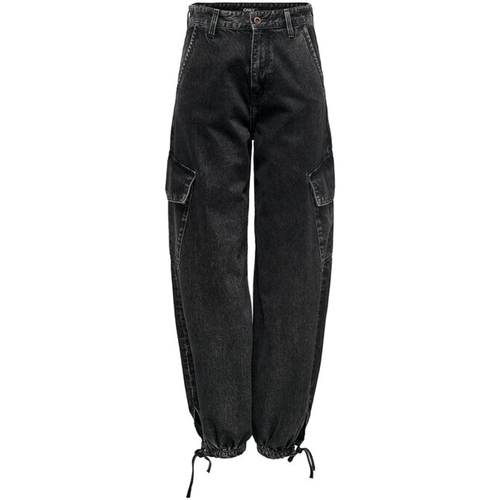 textil Dame Jeans - boyfriend Only ONLPERNILLE HW CARGO JOGGER DNM CRO 15297358 Sort